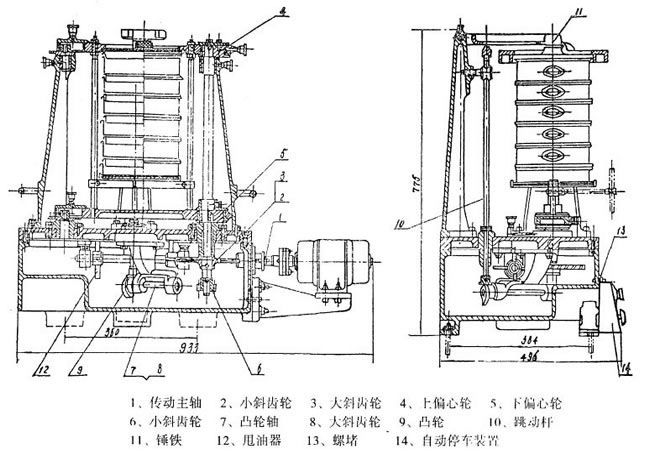 拍擊式振篩機(jī)結(jié)構(gòu)圖